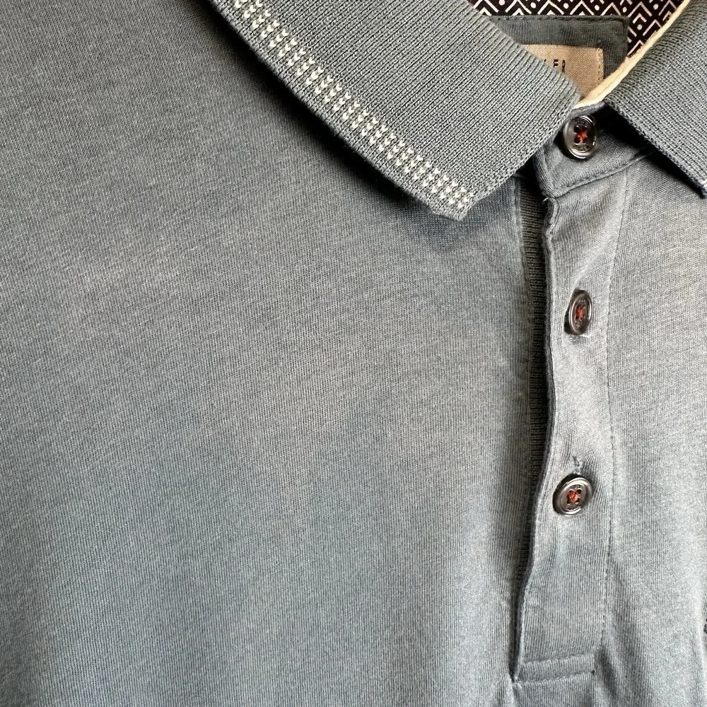 Ted Baker Polo Collared Shirt Tortila Sz 7 Stretch Short Sleeve Casual Basic 3XL
